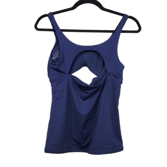 Athleta Womens Blue Mod Block Cutout Tankini Top Size S - Picture 4 of 7